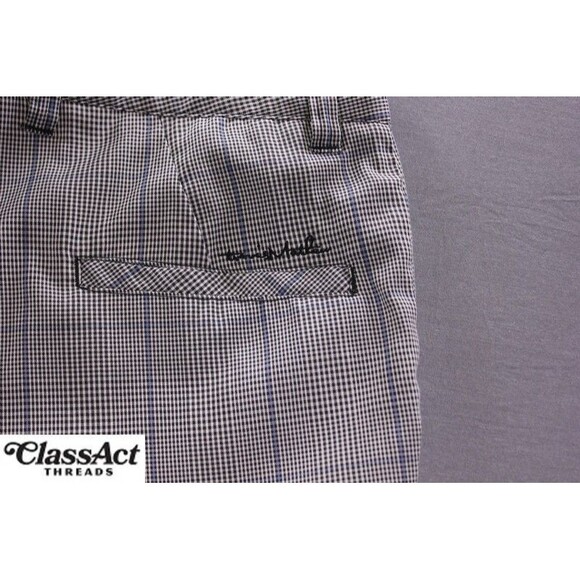 Travis Mathew Shorts Mens Grey Plaid Flat Front Stretch Golf Walking Chino 34" W - Picture 4 of 8